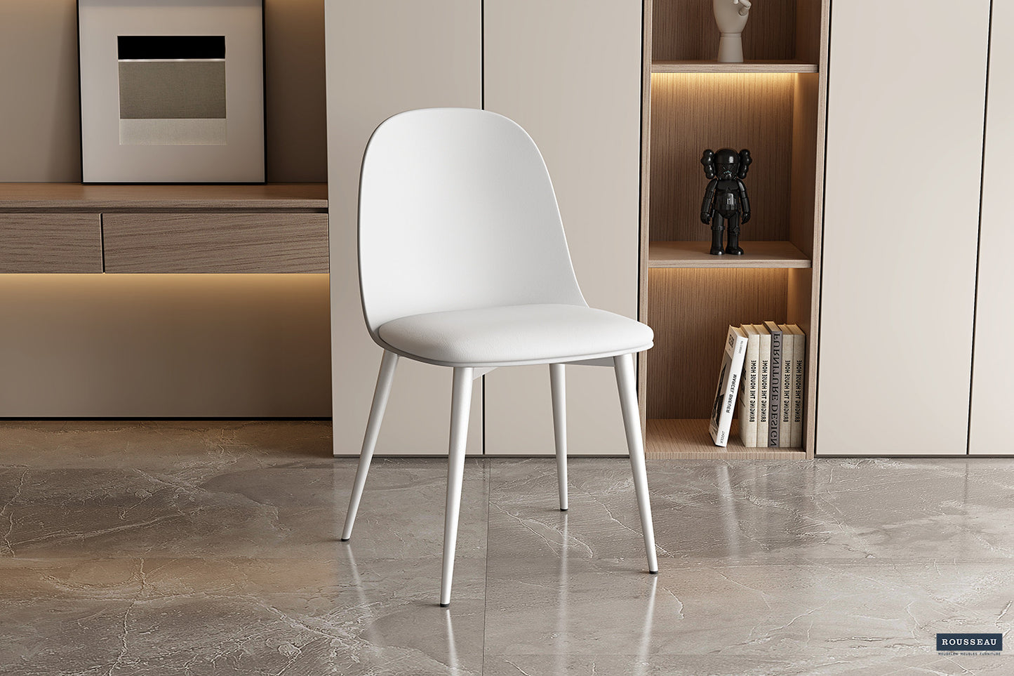 "Chair 'Jasmin' Seat PP cushion PU White"