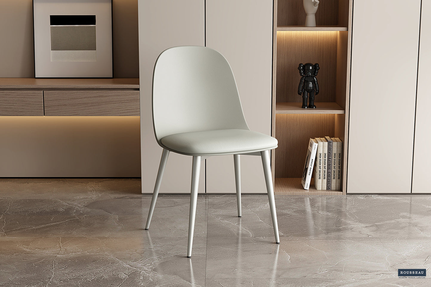 "Chair 'Jasmin' Seat PP cushion PU Grey-green"