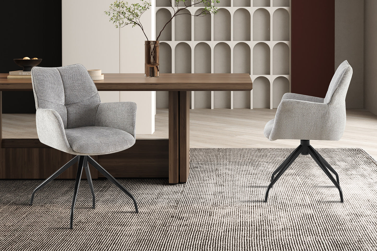 Stoel 'Lamor' Draaibaar tot 0 Stof Davis Perfect Harmony 85 Grijs