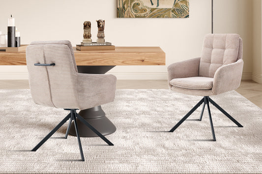 Stoel 'Luna' Draaibaar tot 0 Corduroy Fabb Hyper 38 Zand