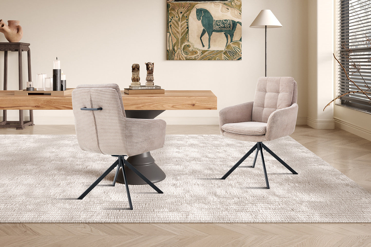 Stoel 'Luna' Draaibaar tot 0 Corduroy Fabb Hyper 38 Zand