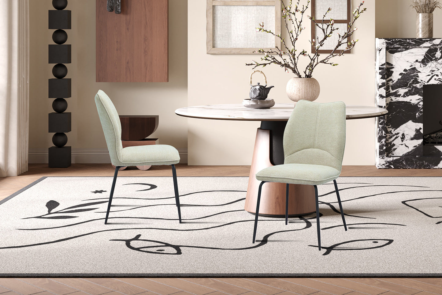 Stoel 'Lara' Stof Ote Sea 140 Ecru