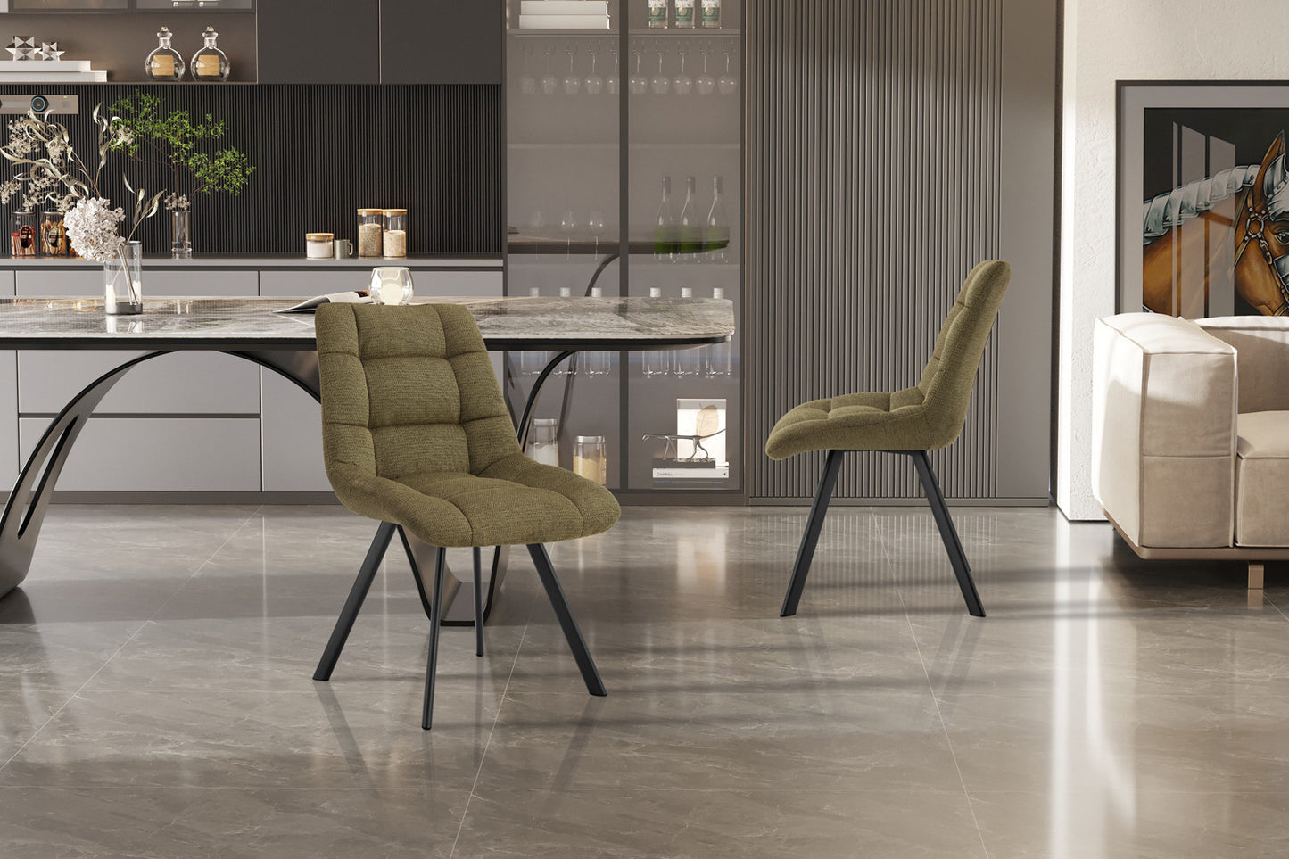 Stoel 'Lizzy' Stof Ote Share 353 Groen