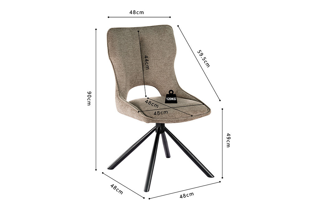 Stoel 'Mori' Draaibaar tot 0 Stof Ote Share 400 Peper