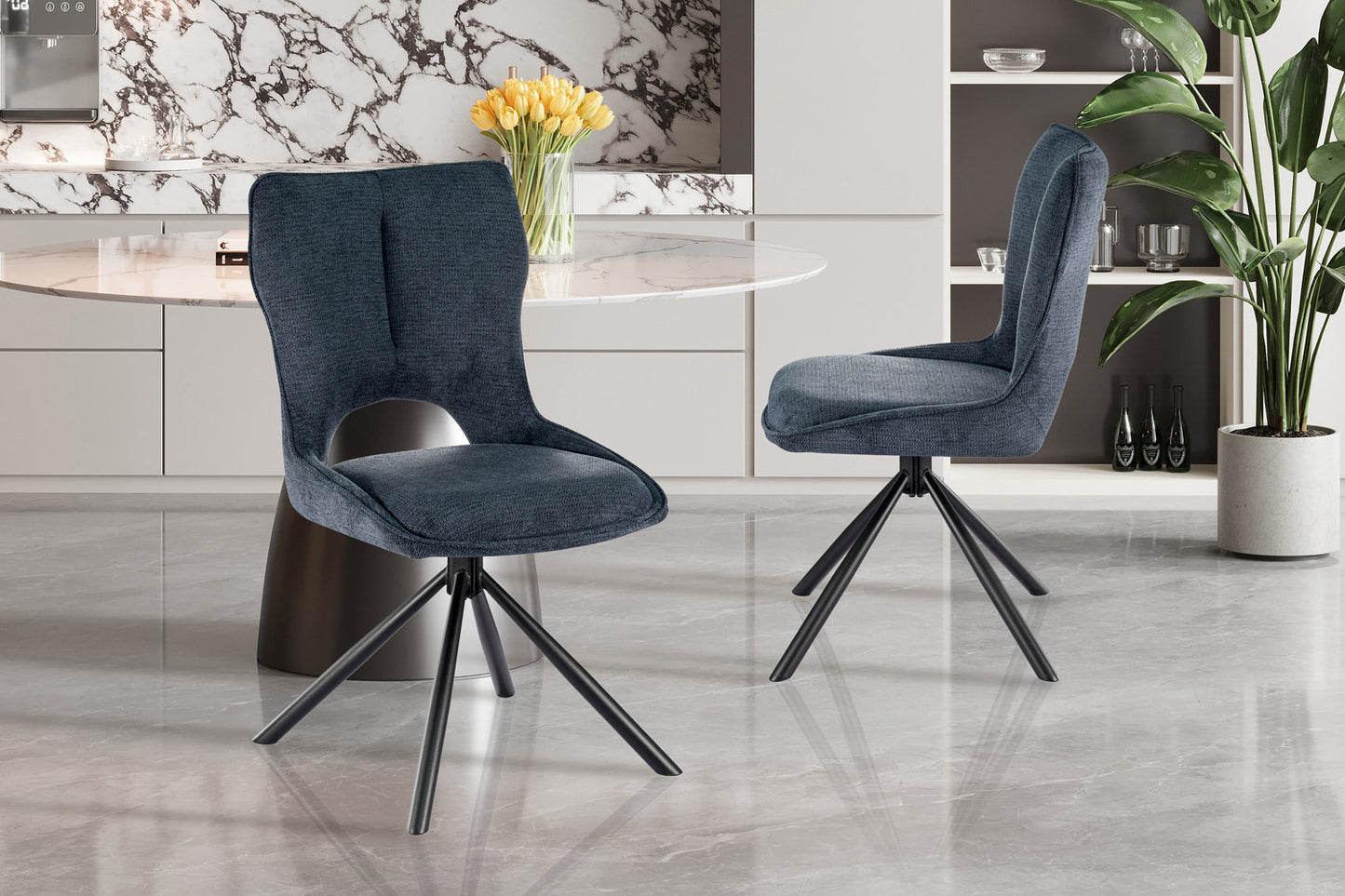 Stoel 'Mori' Draaibaar tot 0 Stof Ote Share 315 Blauw