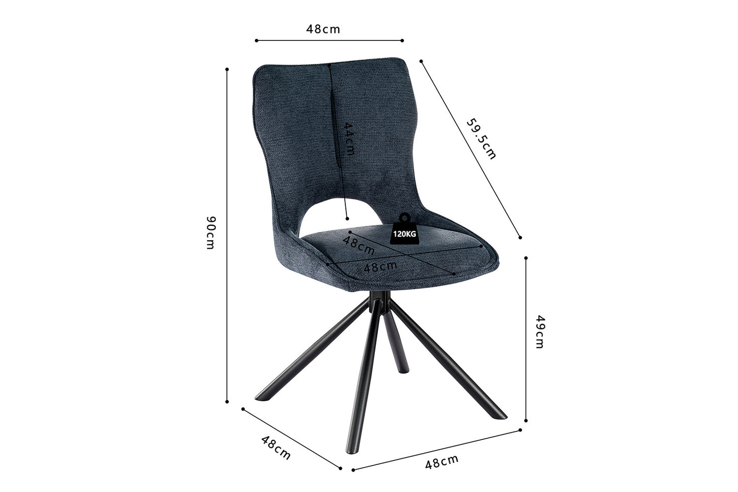 Stoel 'Mori' Draaibaar tot 0 Stof Ote Share 315 Blauw