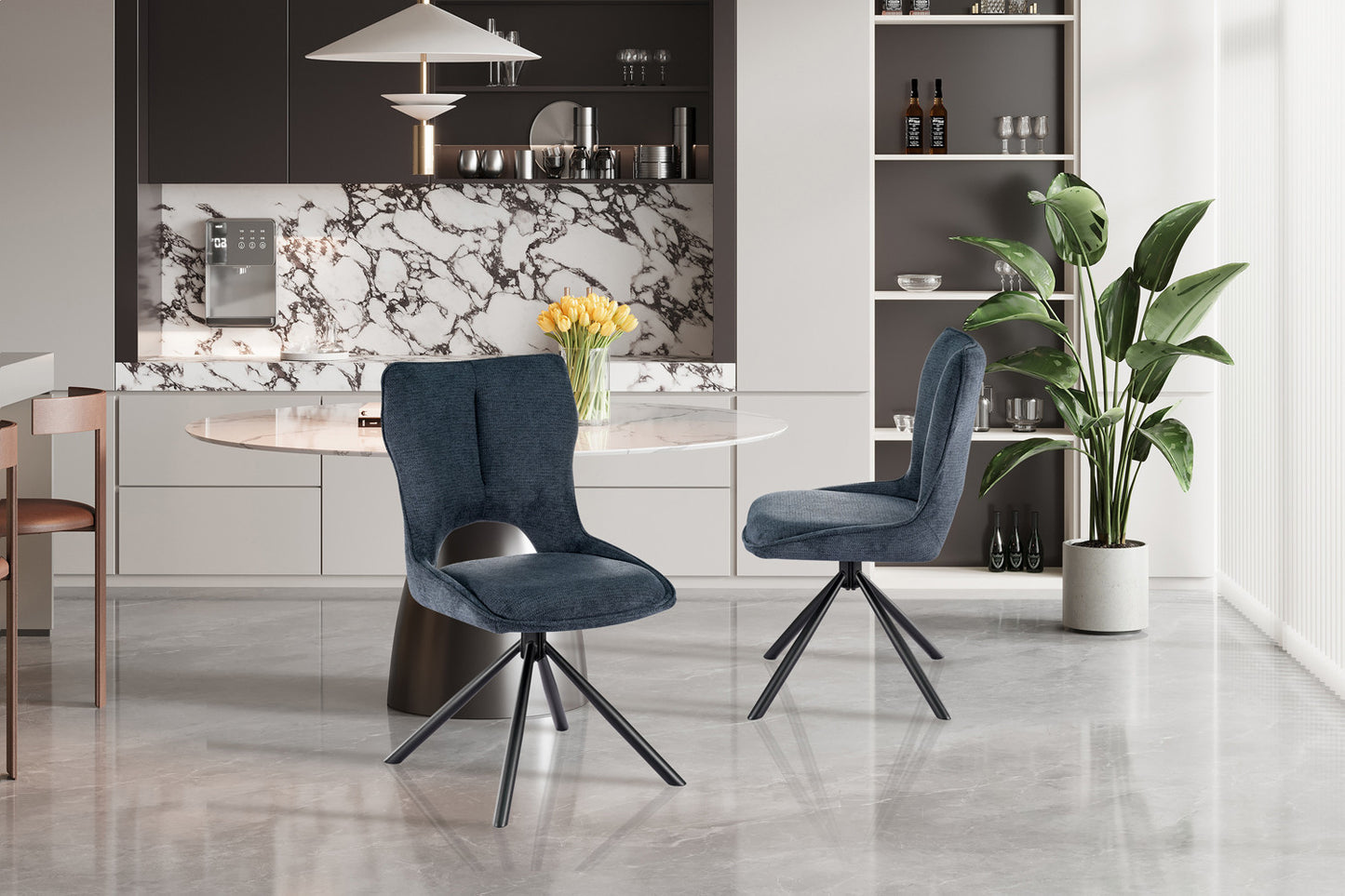 Stoel 'Mori' Draaibaar tot 0 Stof Ote Share 315 Blauw