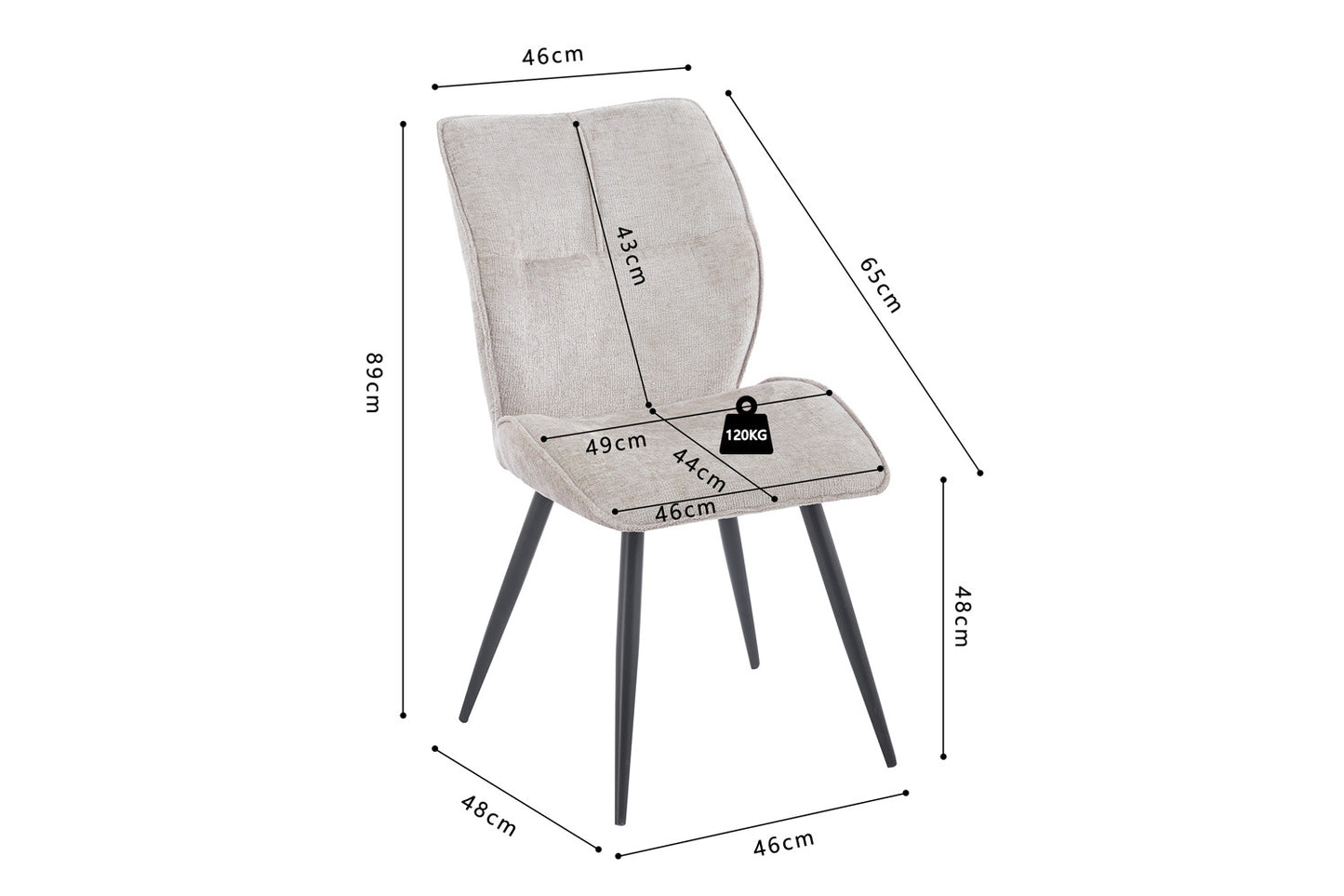 Stoel 'Faye' Stof Davis Perfect Harmony 04 Zand