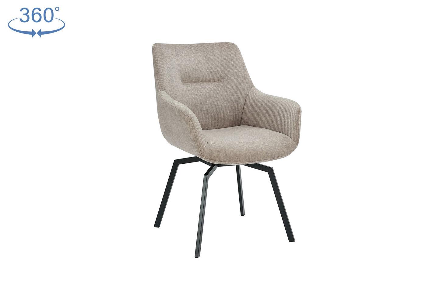 Stoel 'Modest' Draaibaar Ribfluweel Beige