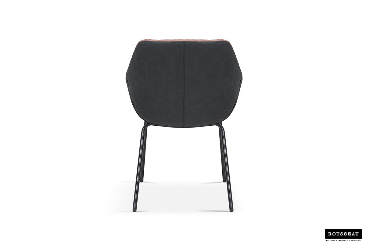 Stoel 'Sem' Stof Roze Rug PU Donkergrijs