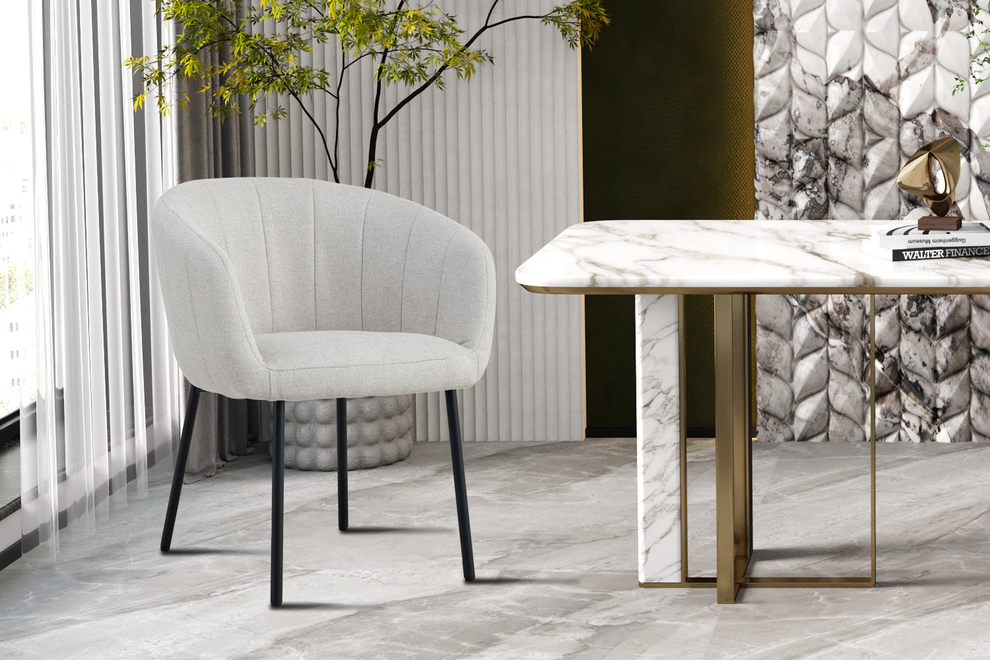 "Chair 'Sevilla' Fabric Beige"