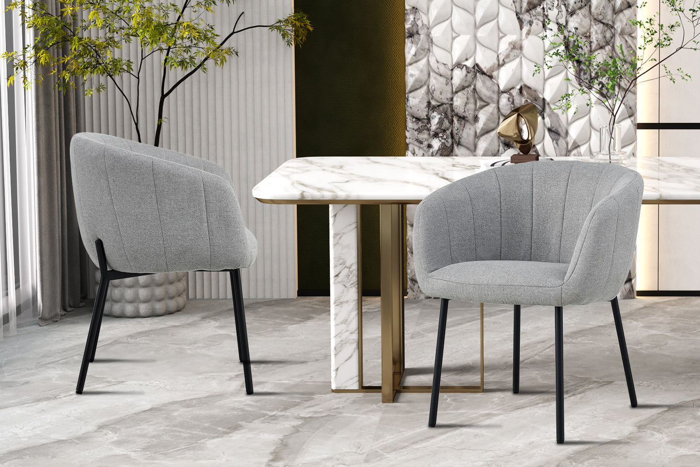 "Chair 'Sevilla' Fabric Light Grey"