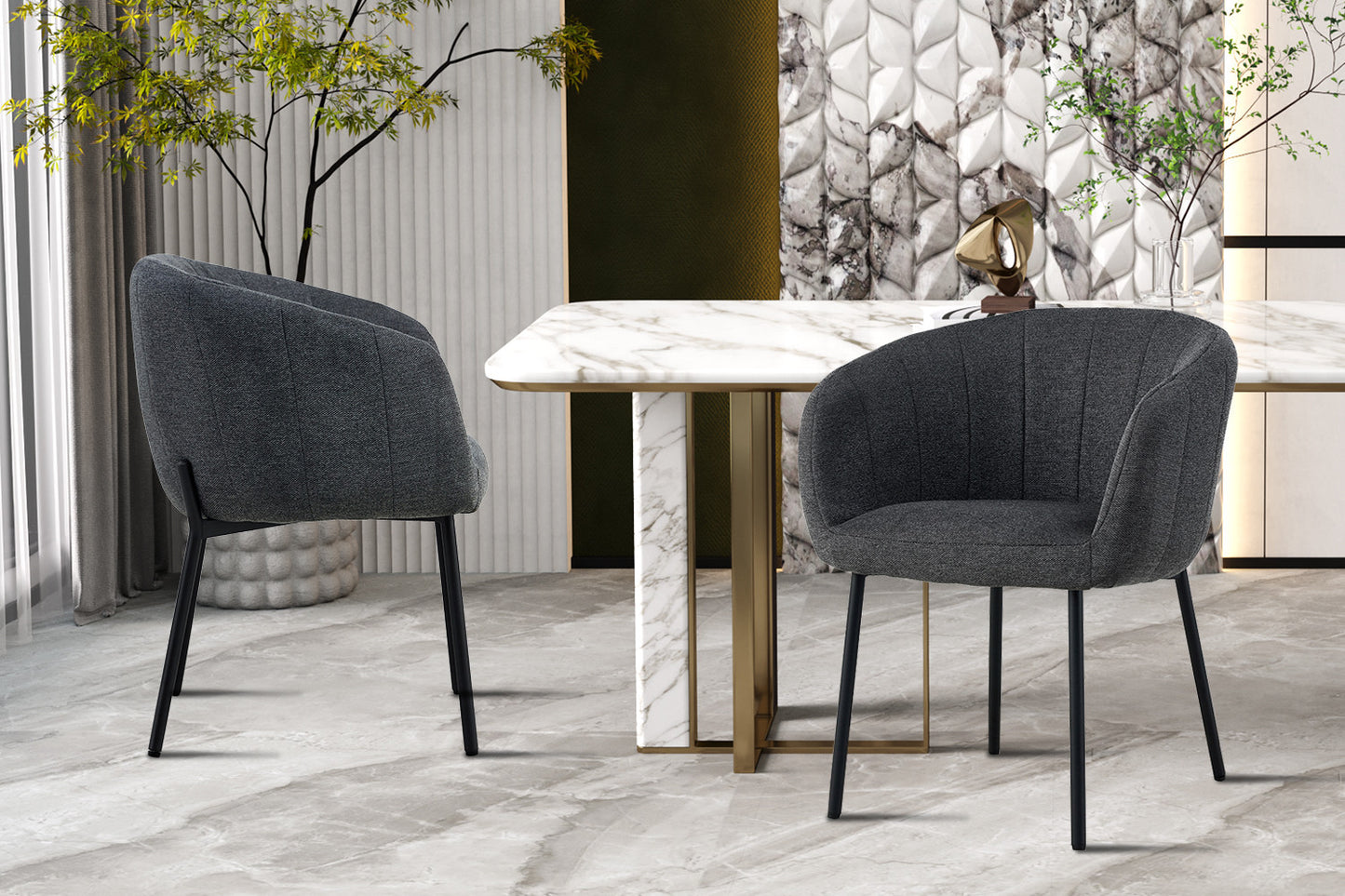 "Chair 'Sevilla' Fabric Dark Grey"