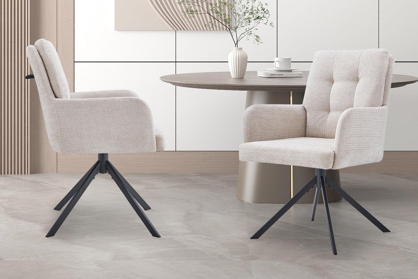 Stoel 'Granada' Draaibaar tot 0 Stof Davis Bliss 75-03 Beige