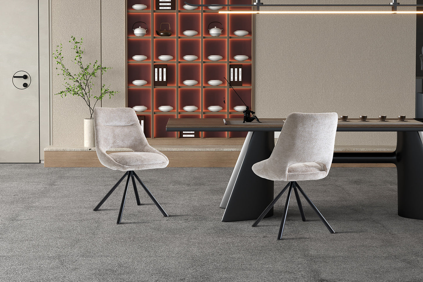 Stoel 'Dante' Stof Beige