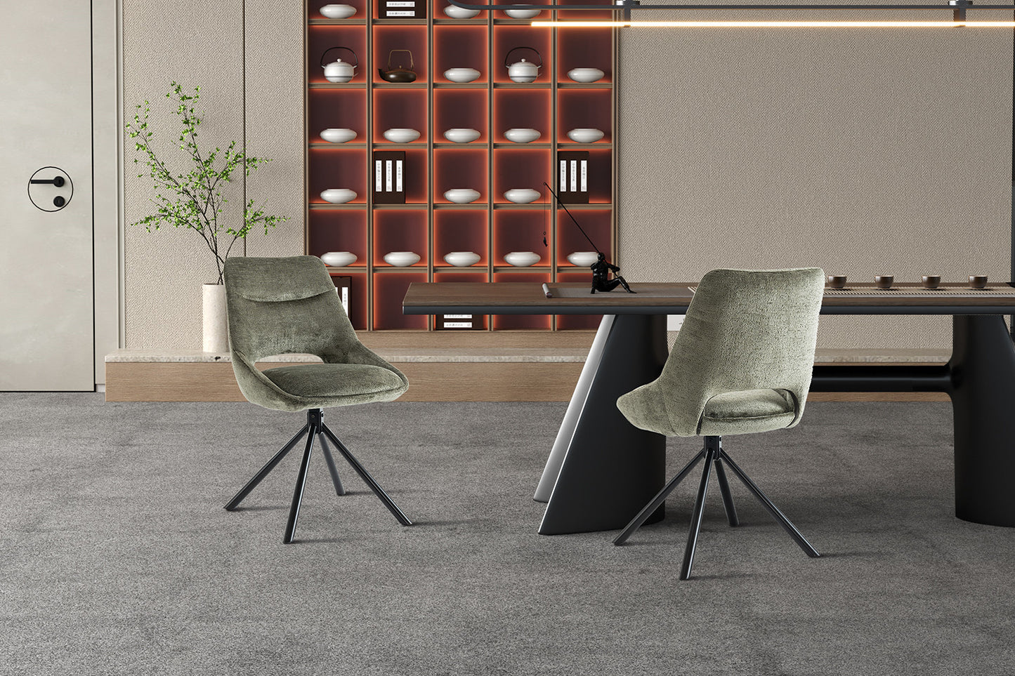 "Chair 'Dante' Fabric Green"