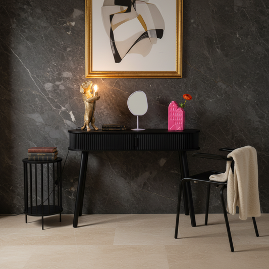 Bijzettafel - Zwart - MDF - 100x33x76cm