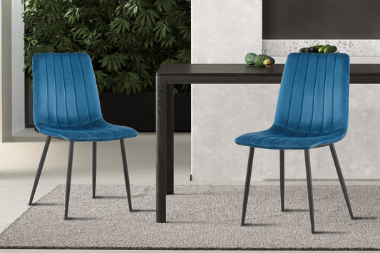 Stoel 'Willis' Fluweel Blauw