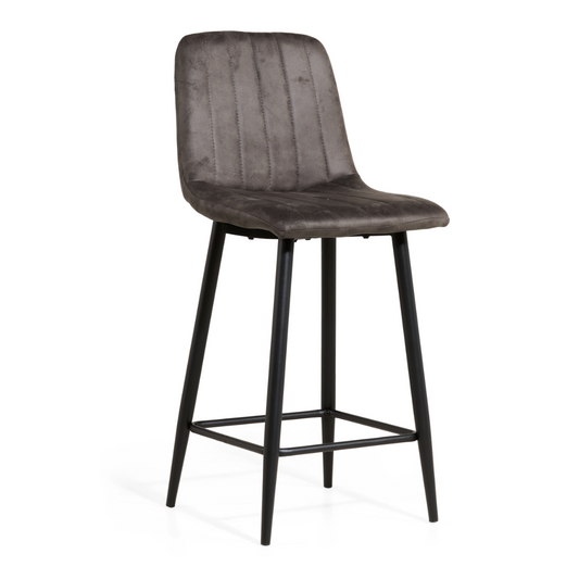 Barkruk Jax - Microleer Antraciet