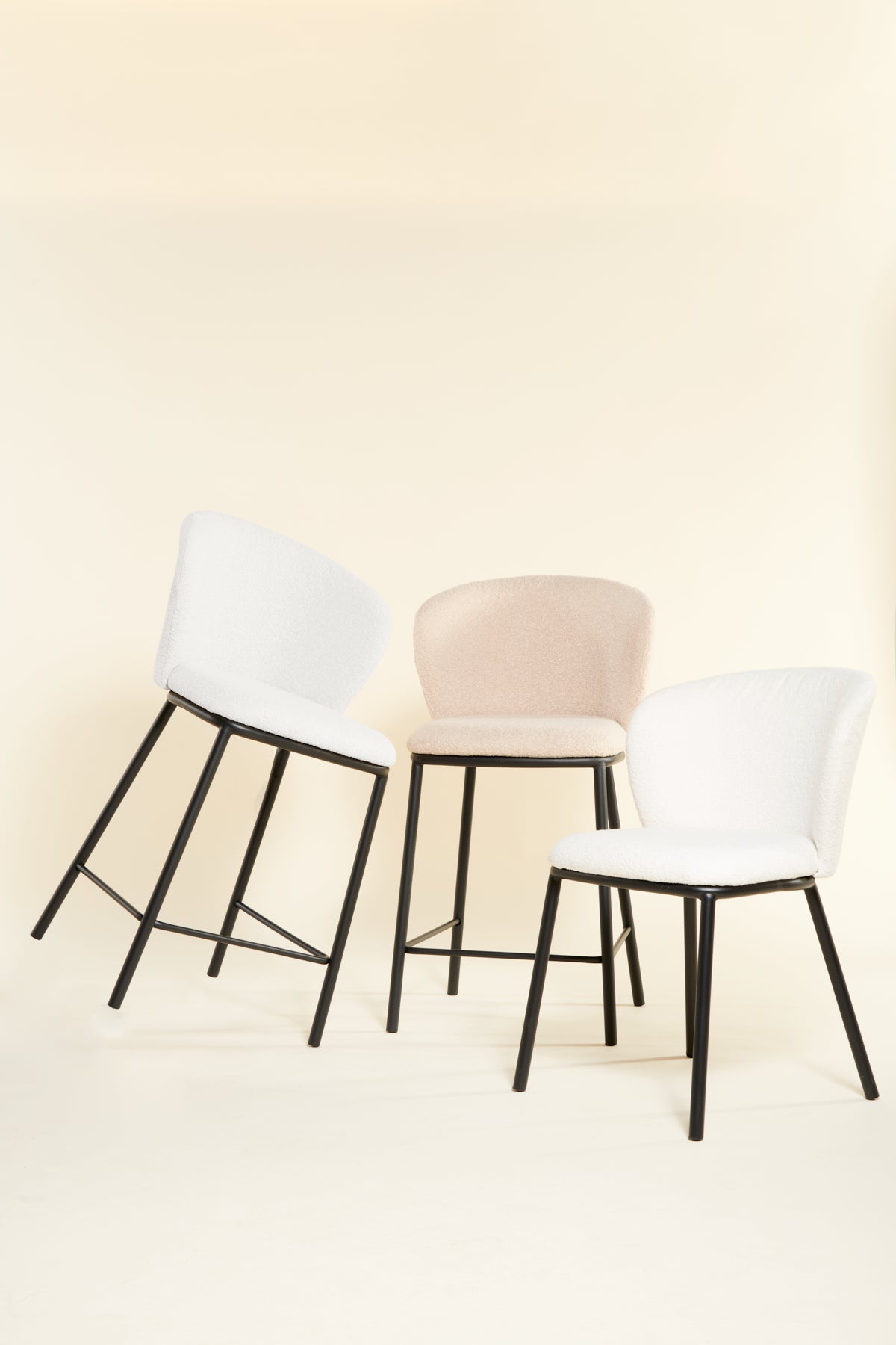 Barkruk Loa Bouclé Ivoor