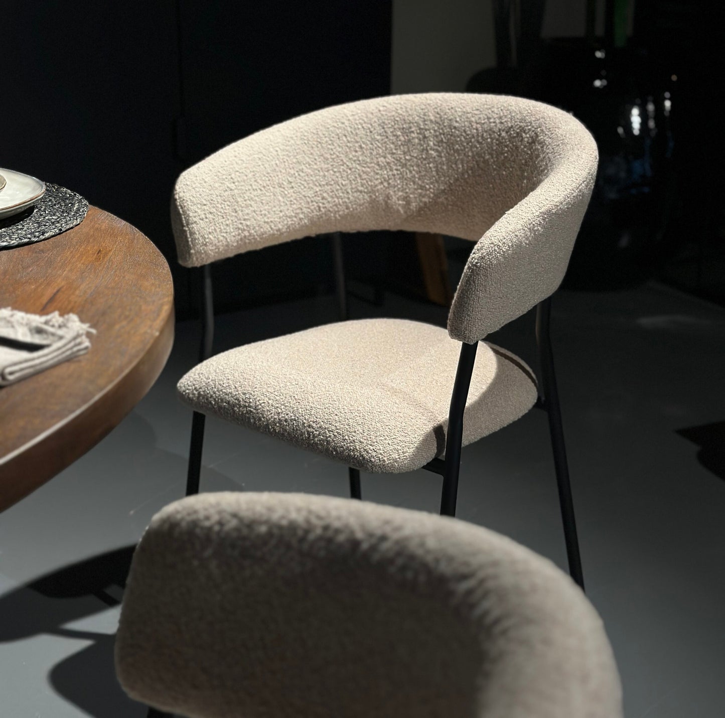 Eetkamerstoel Ava - Bouclé Taupe