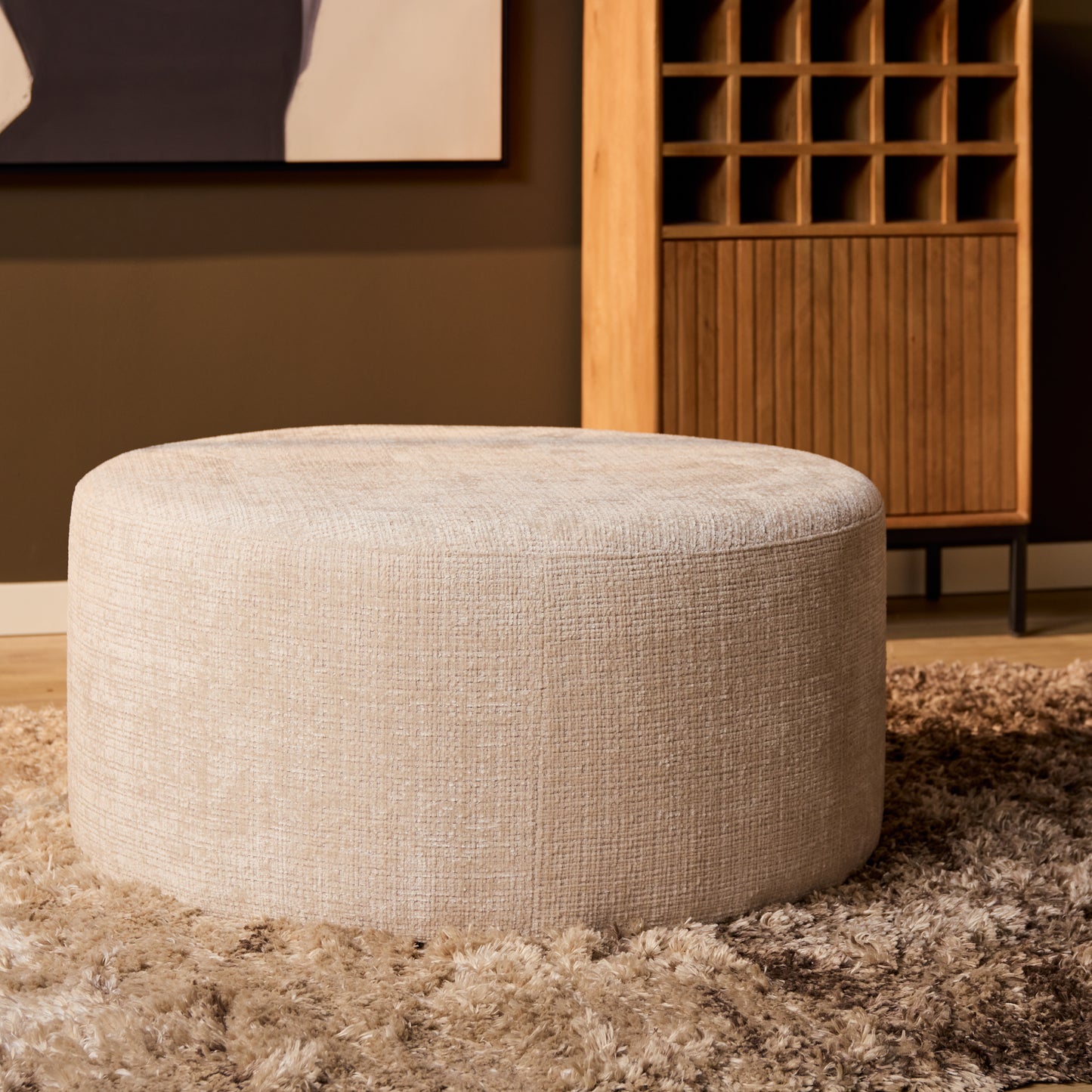 My Sofa Poef | Rond | 80 cm | Cremona 02 | Beige