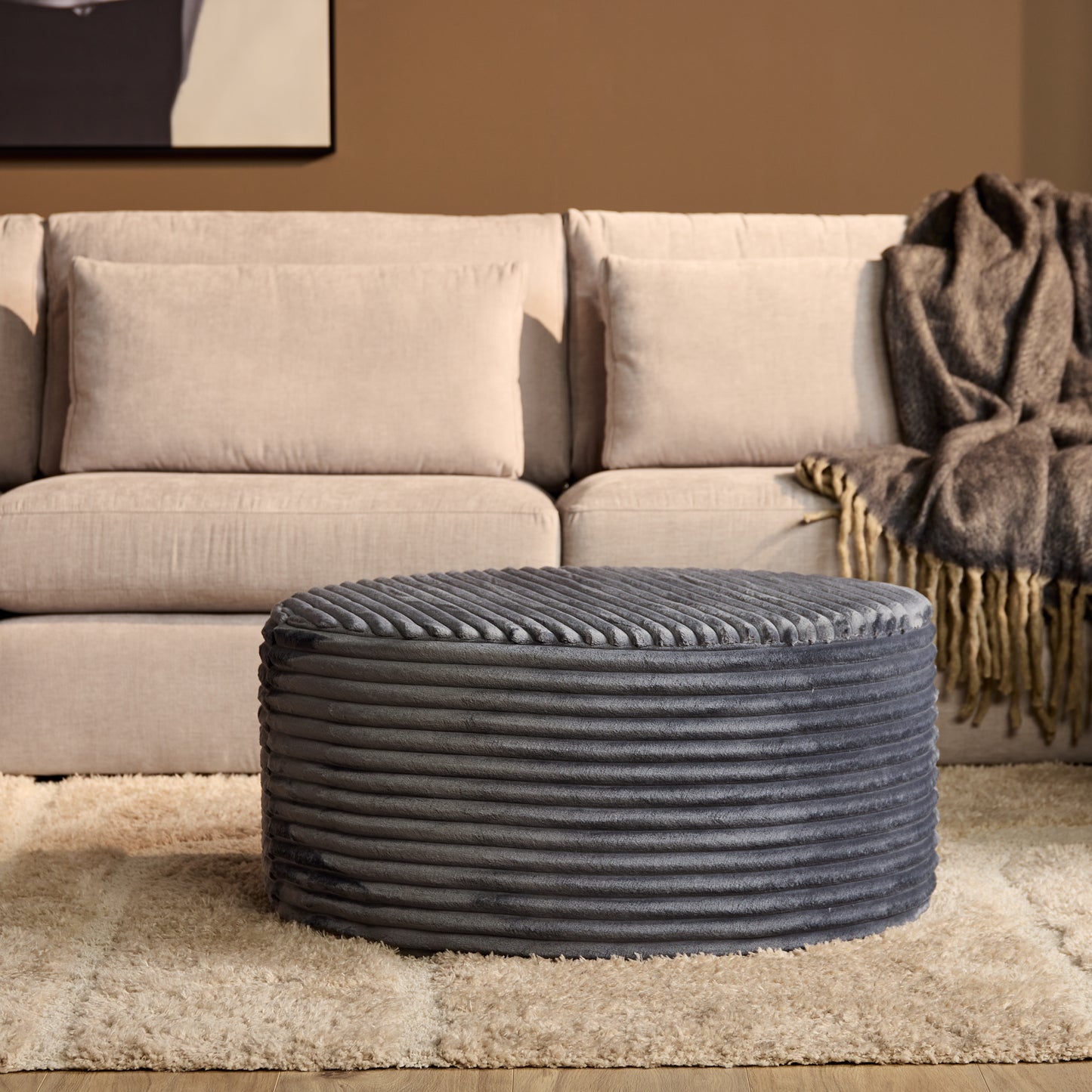 My Sofa Poef | Rond | 80 cm | Tilia 85 | Antraciet