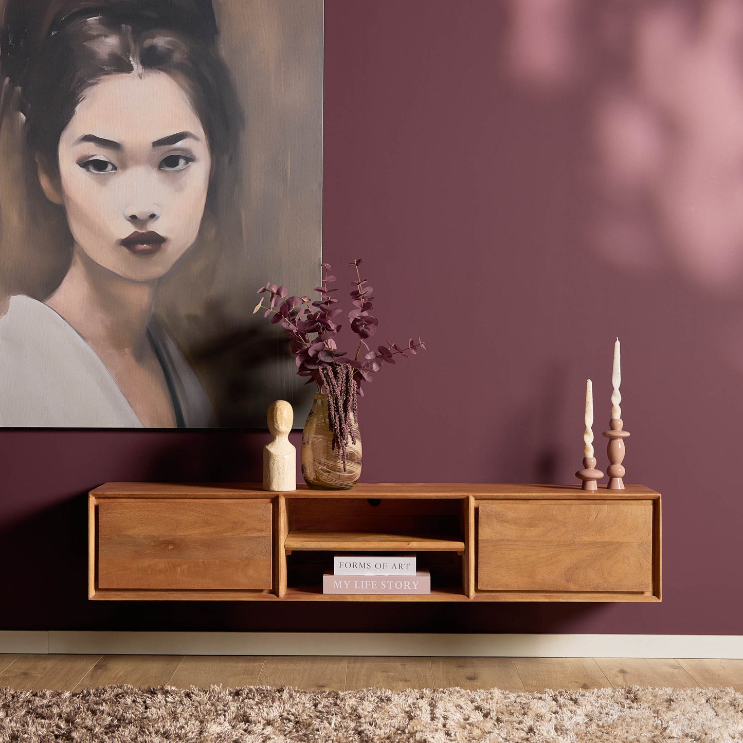 Zwevend tv-meubel Ambiance Naturel | 160 cm