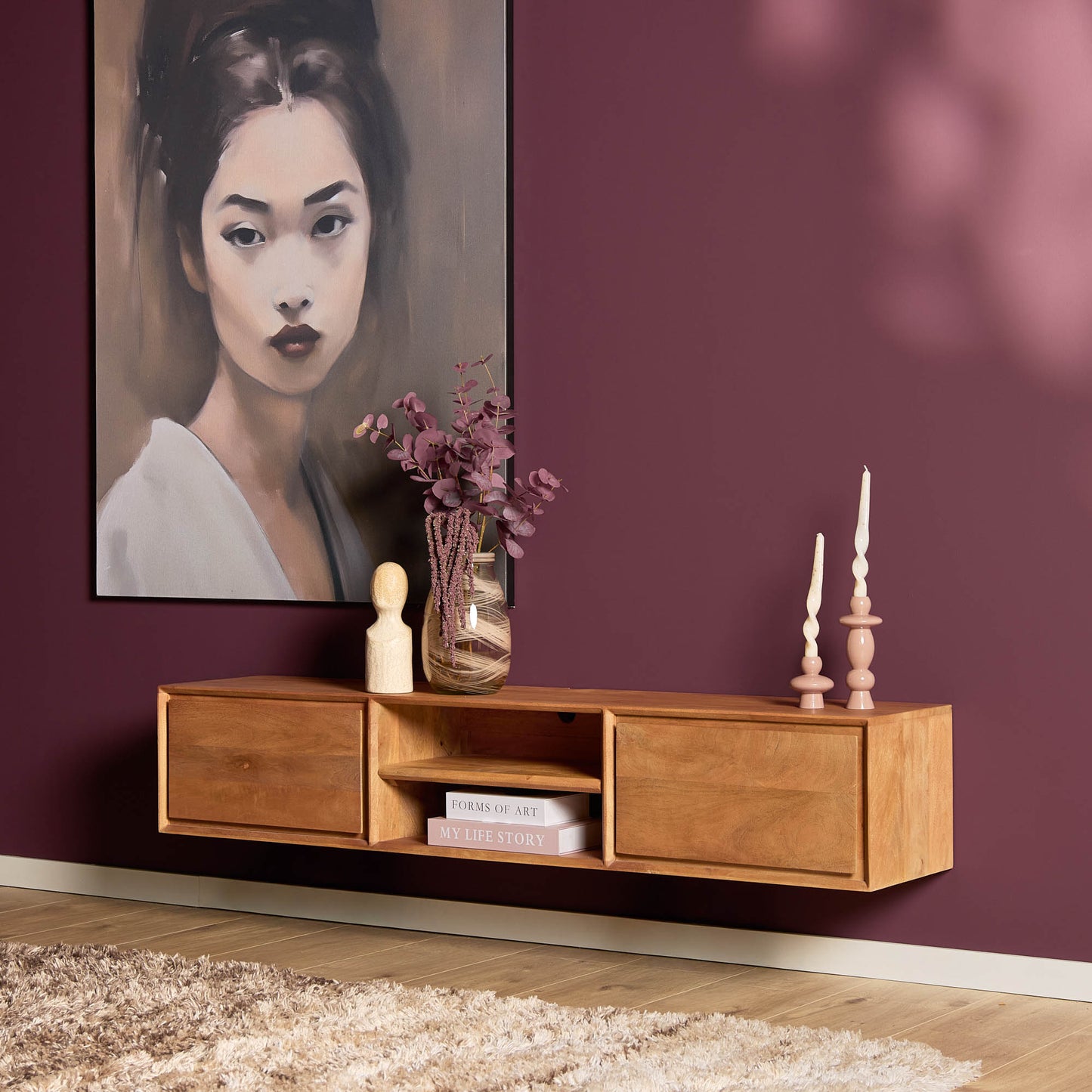 Zwevend tv-meubel Ambiance Naturel | 160 cm