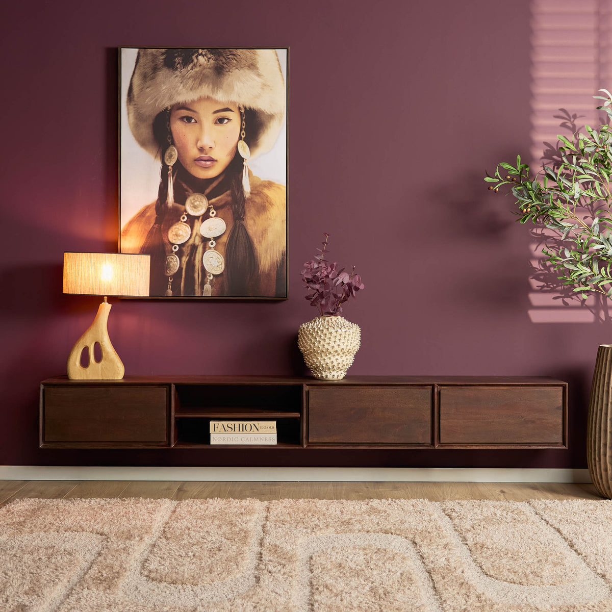 Zwevend tv-meubel Ambiance Bruin | 240 cm
