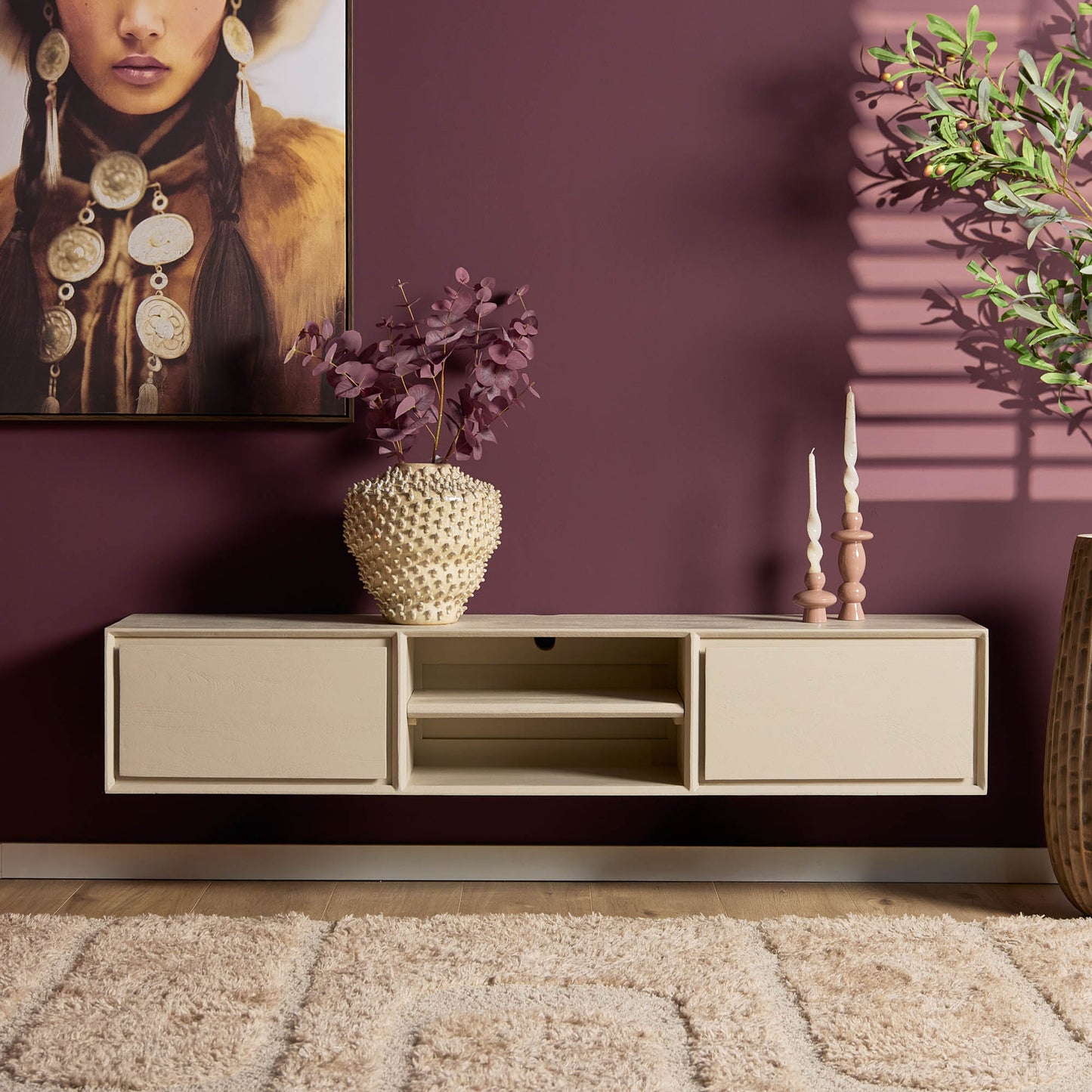 Zwevend tv-meubel Ambiance Sand | 160 cm