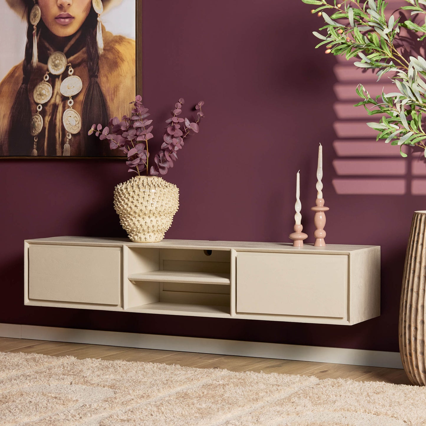 Zwevend tv-meubel Ambiance Sand | 160 cm