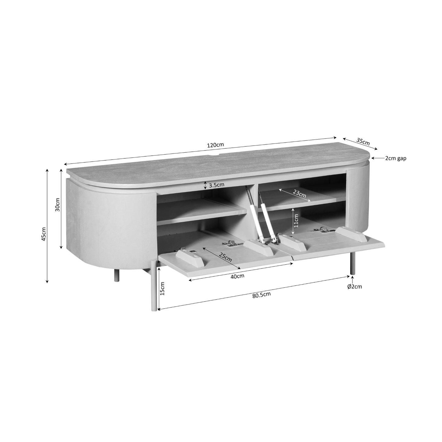 Tv-meubel Excellent Naturel | 120 cm