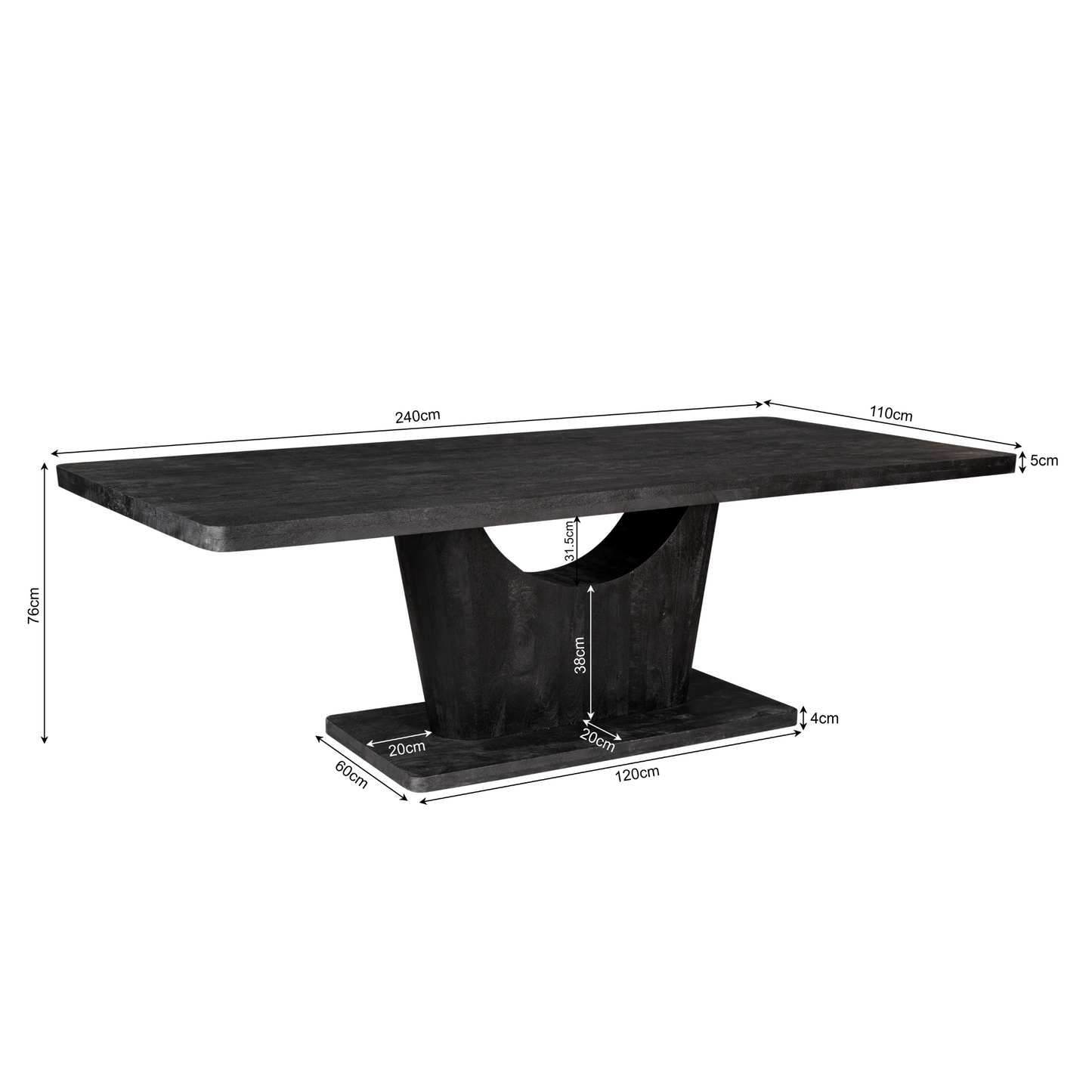 Eettafel Voco | 240 cm | Zwart