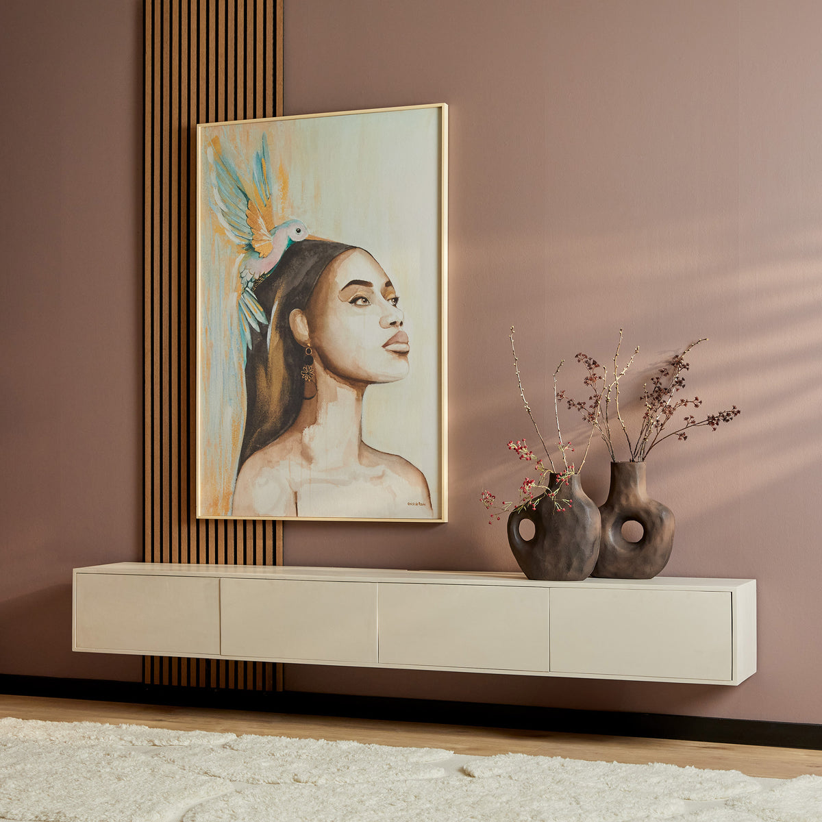 Zwevend tv-meubel Vision Sand | 240 cm