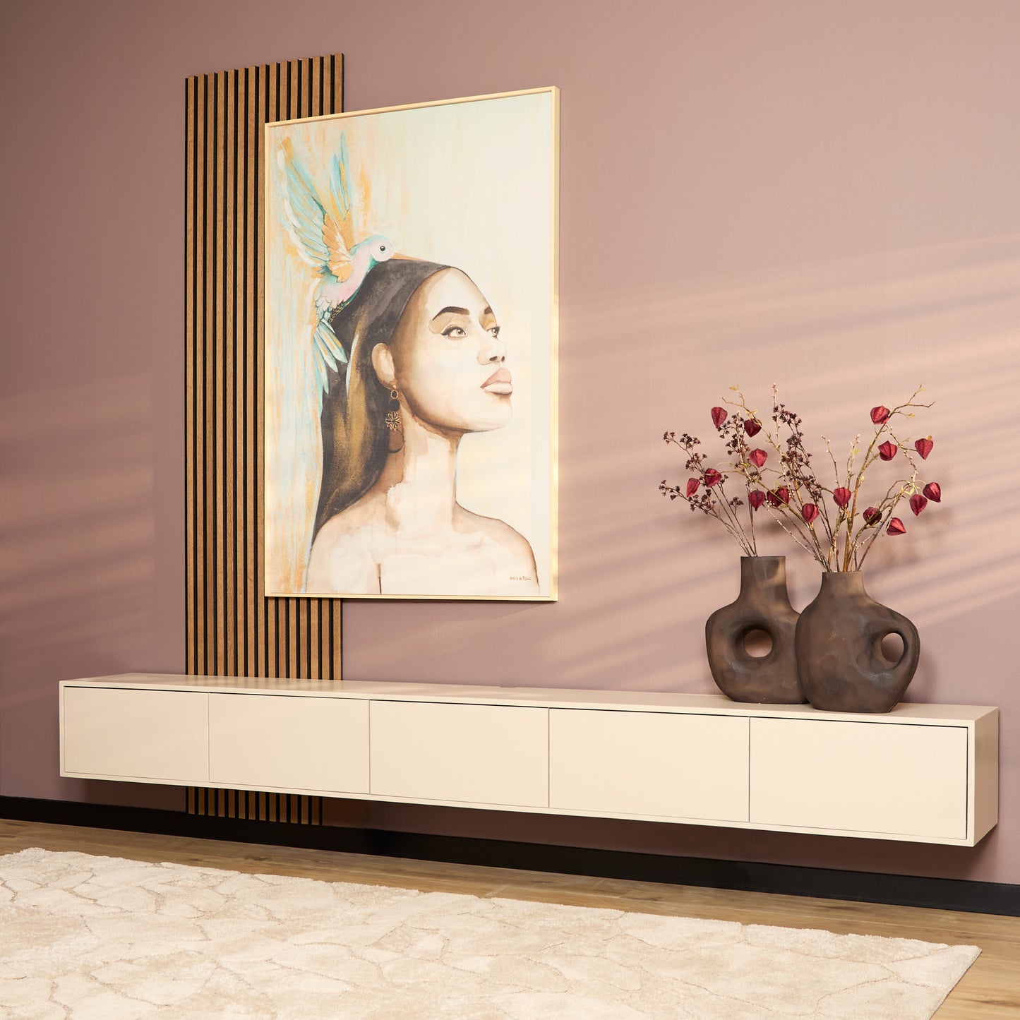 Zwevend tv-meubel Vision Sand | 280 cm