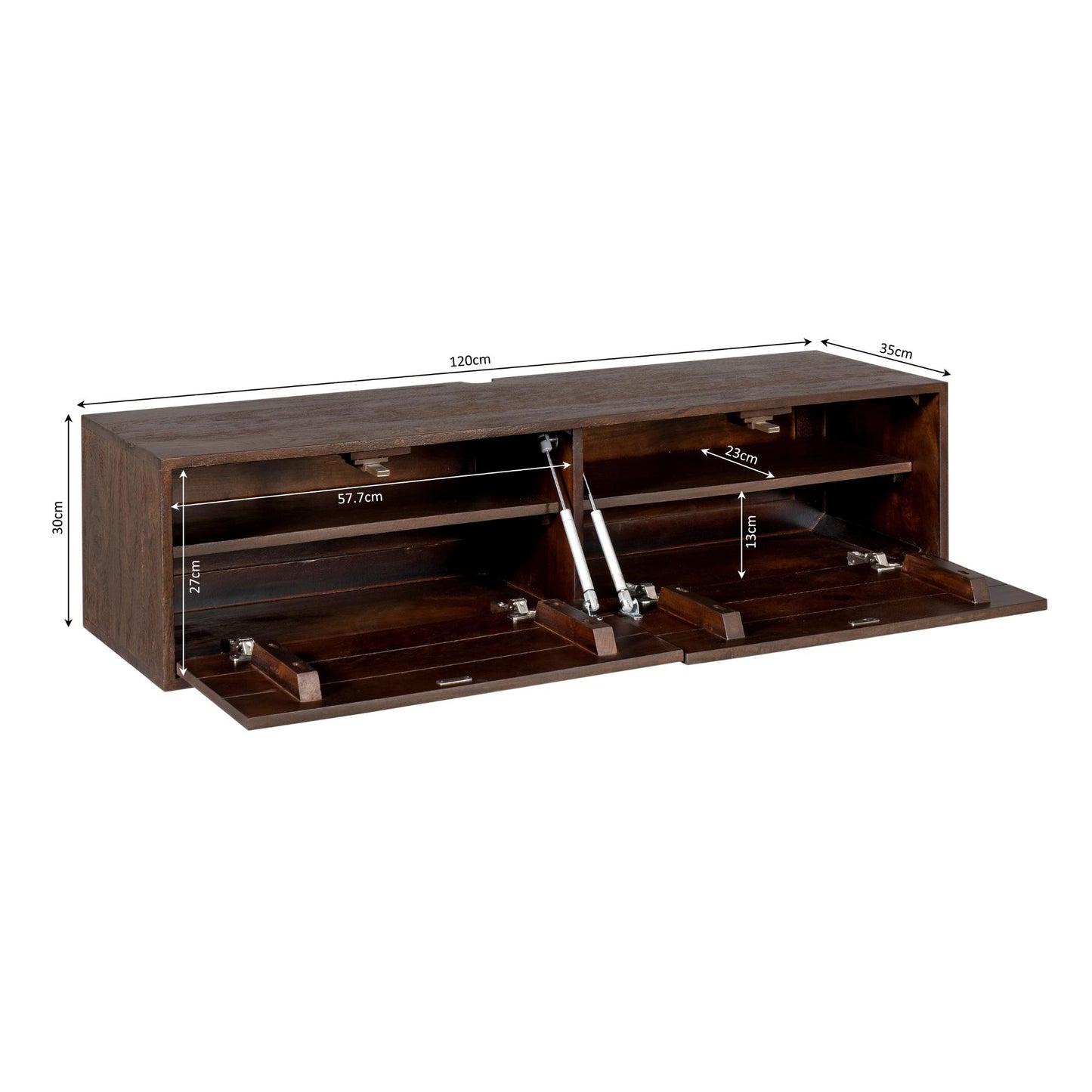 Zwevend tv-meubel Vision Brown | 120 cm