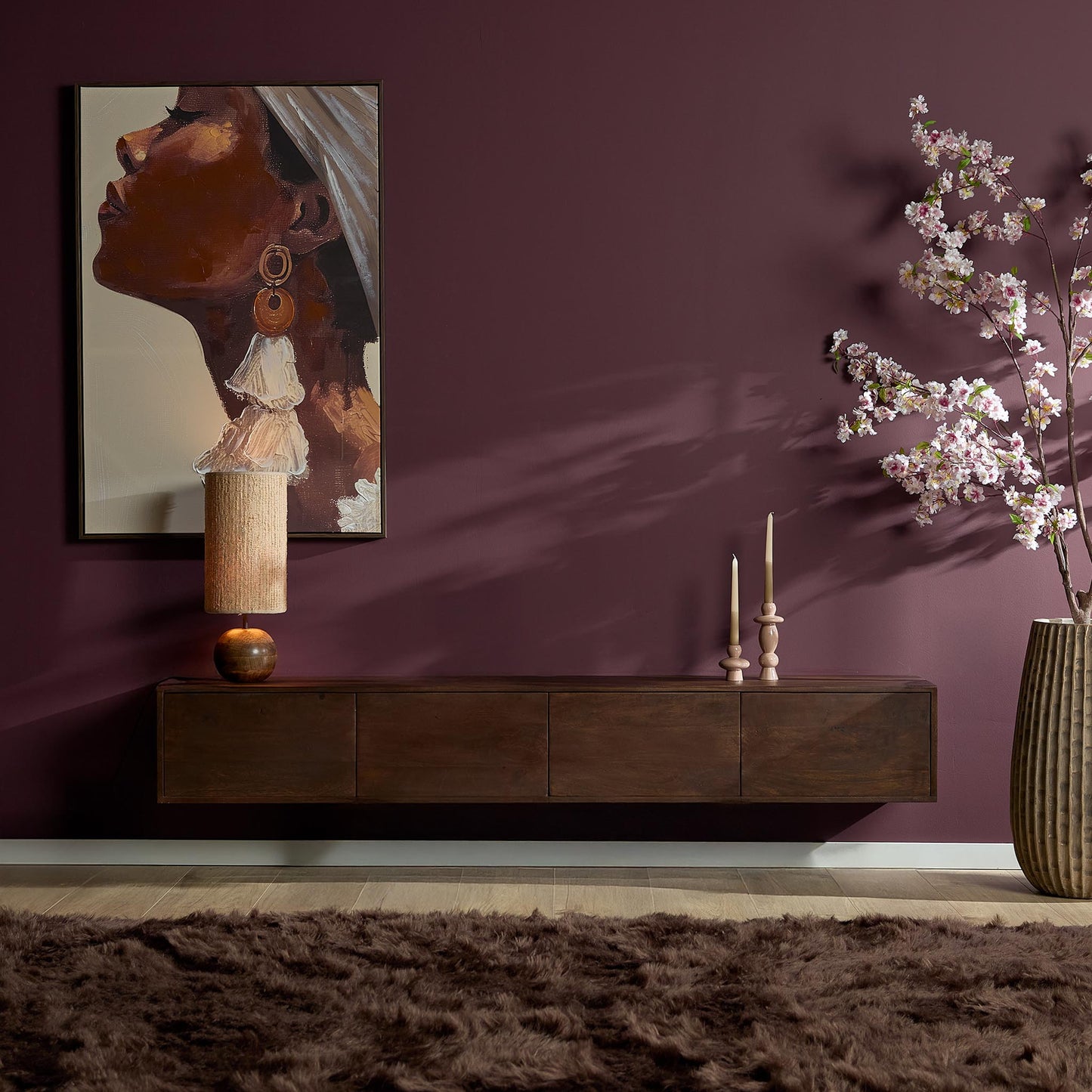 Zwevend tv-meubel Vision Brown | 200 cm