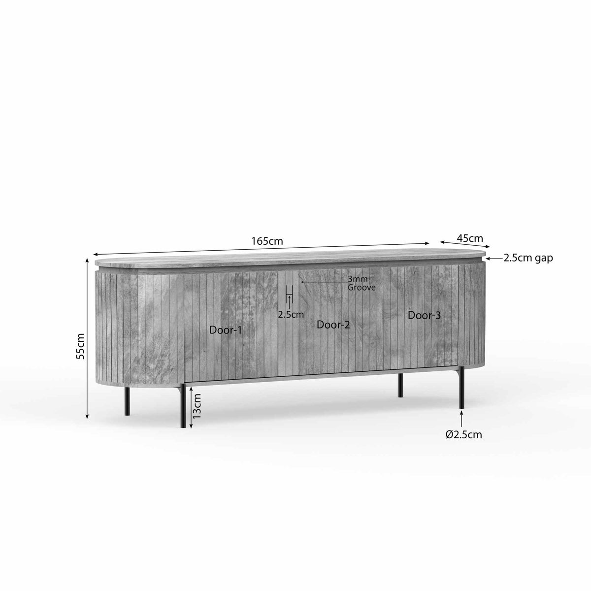 tv-meubel Solana | 165 cm | taupe