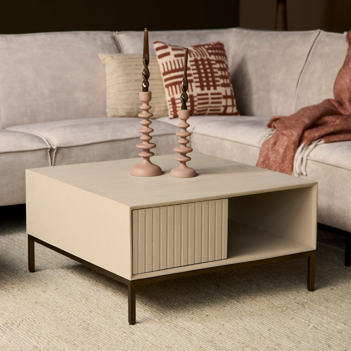 Salontafel Madison Zand | 80 cm | Vierkant