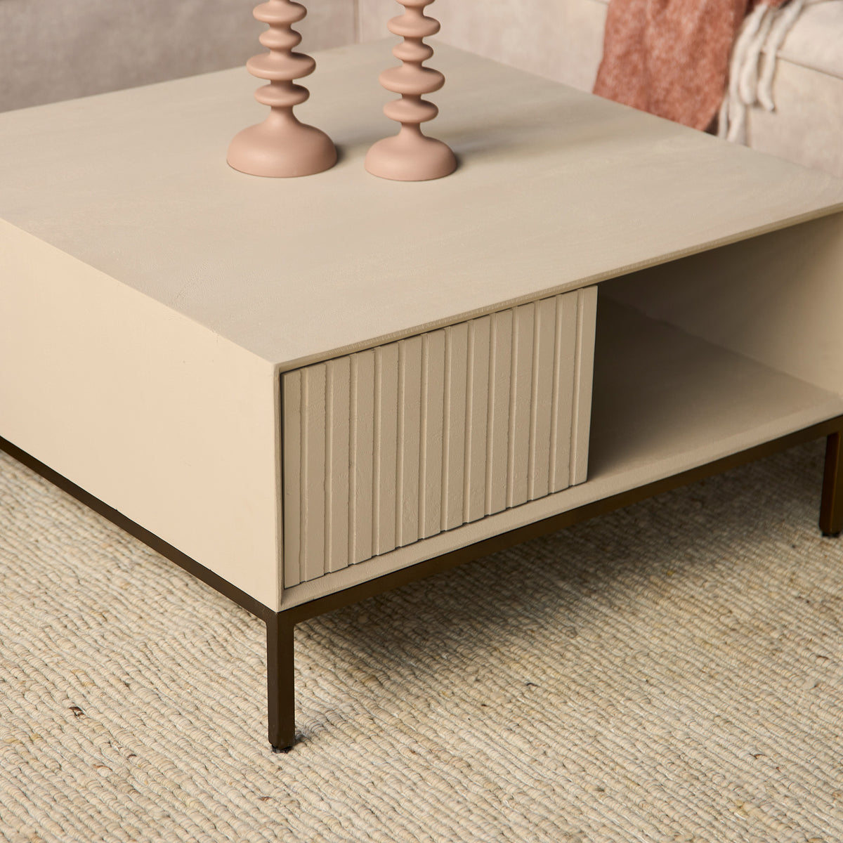 Salontafel Madison Zand | 80 cm | Vierkant