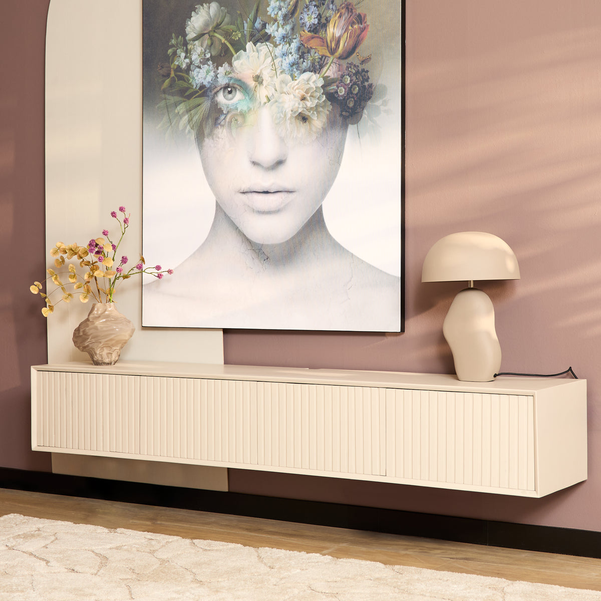 Zwevend tv-meubel Madison Zand | 200 cm