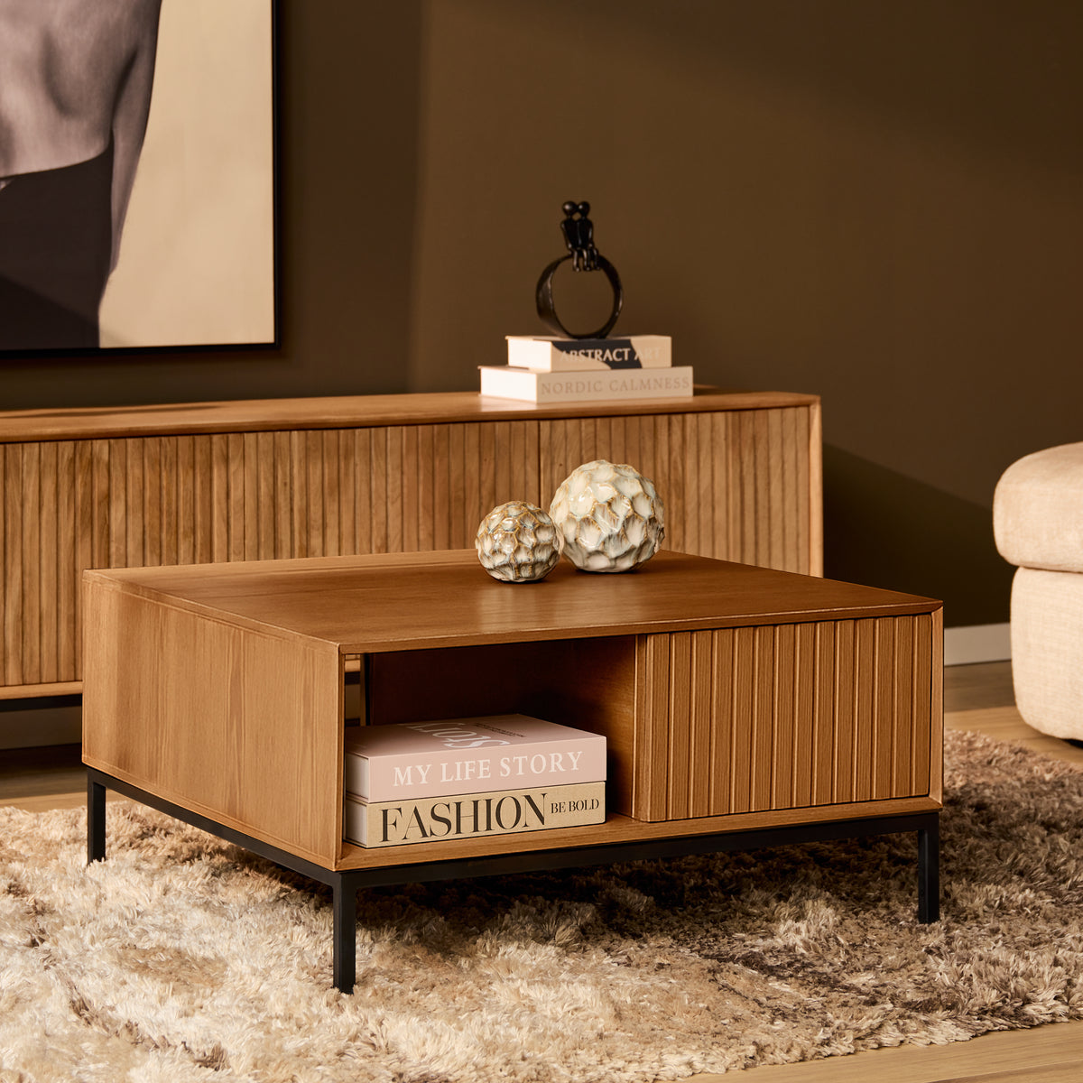 Salontafel Madison Naturel | 80 cm | Vierkant