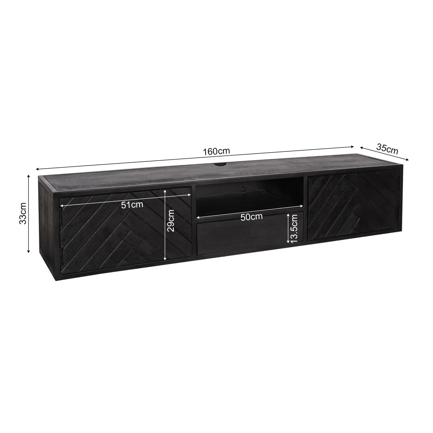 Zwevend tv-meubel New York | 160 cm
