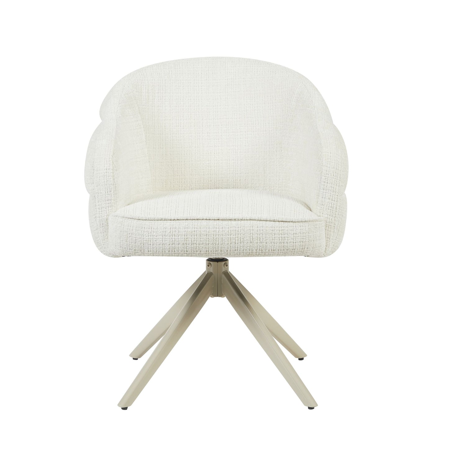 Eetkamerstoel Bella | Gebroken wit | Zandkleurige poot | Met armleuning