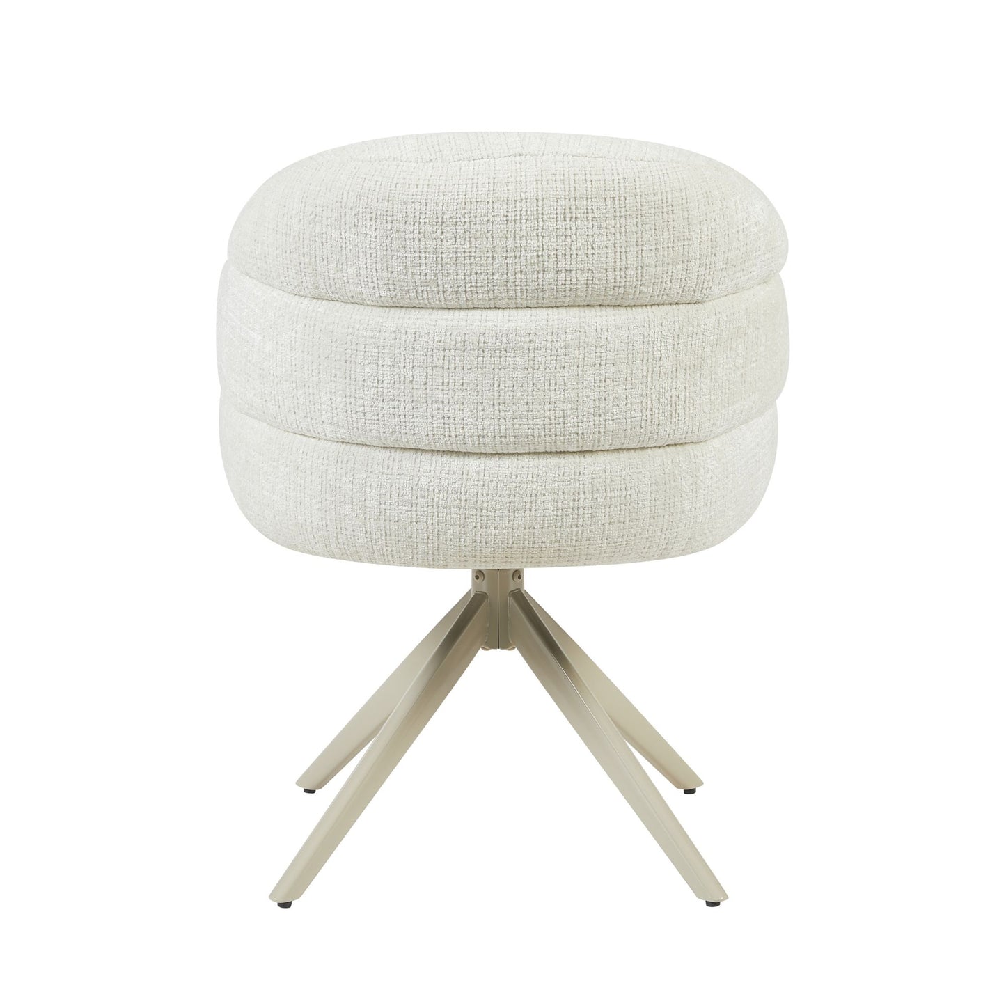 Eetkamerstoel Bella | Gebroken wit | Zandkleurige poot | Met armleuning