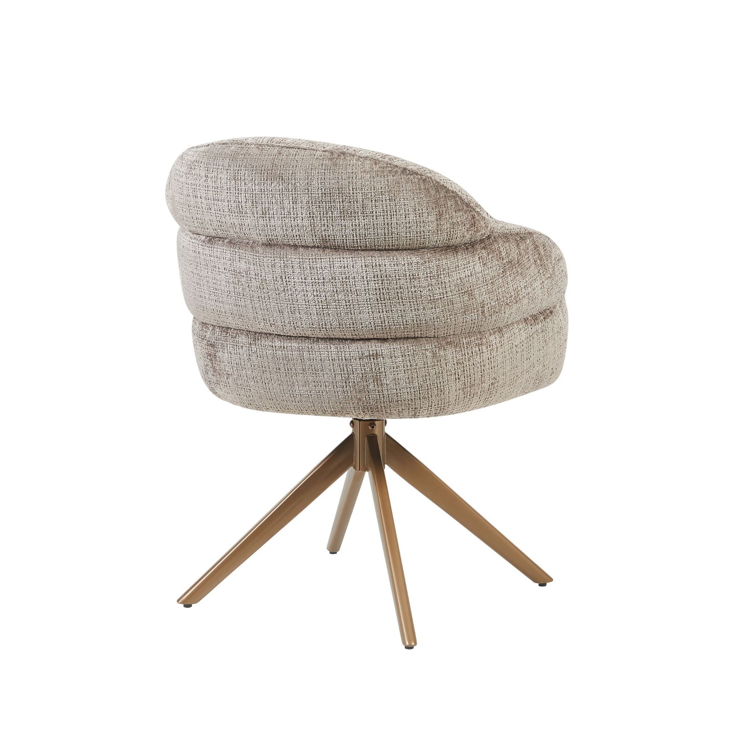 Eetkamerstoel Bella | Klei | Bronzen poot | Met armleuning