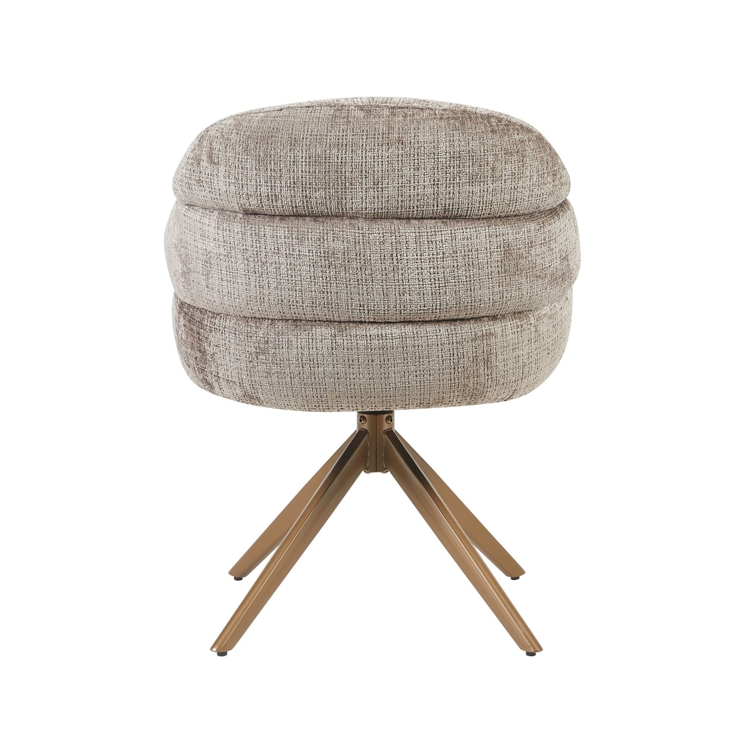 Eetkamerstoel Bella | Klei | Bronzen poot | Met armleuning