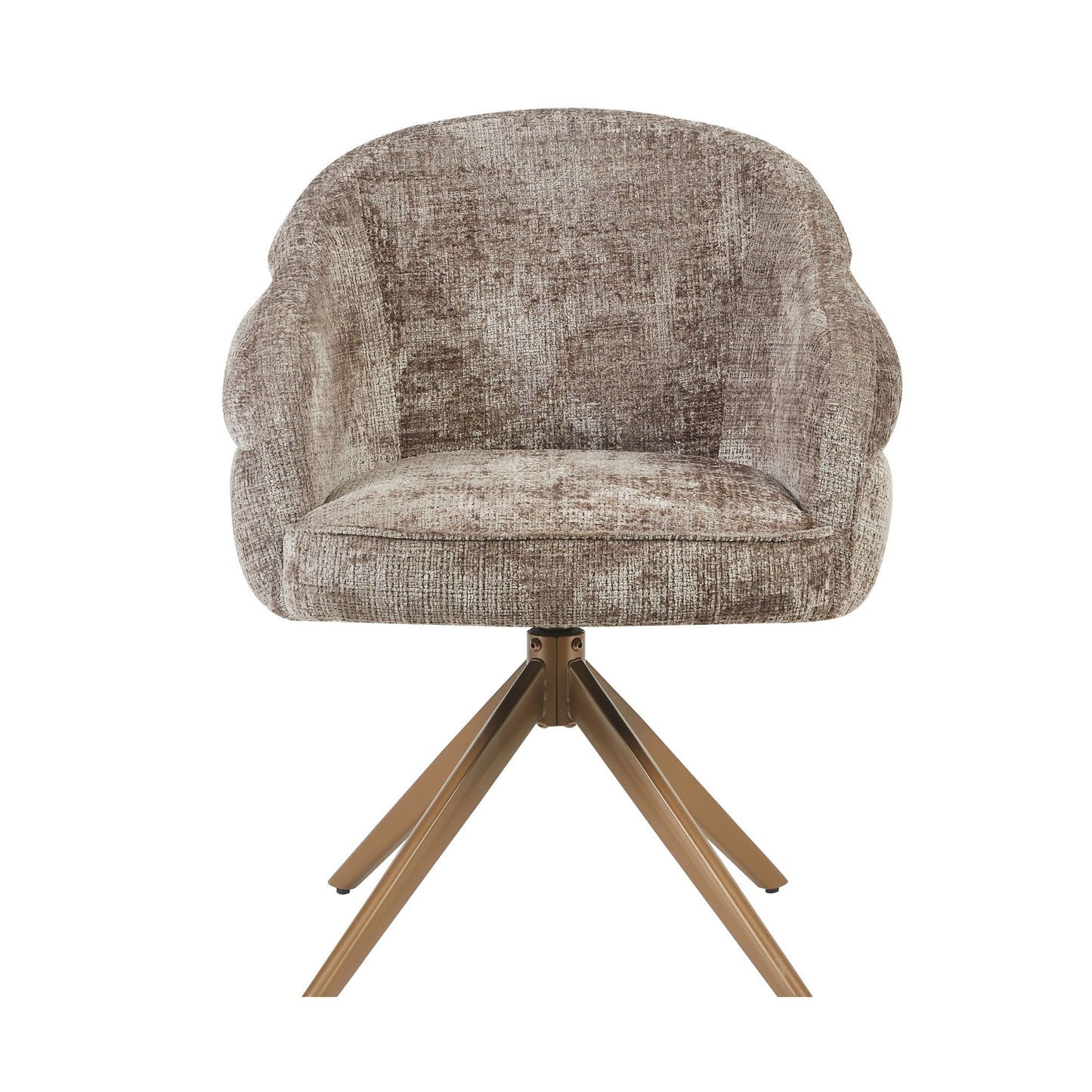 Eetkamerstoel Bella | Klei | Bronzen poot | Met armleuning