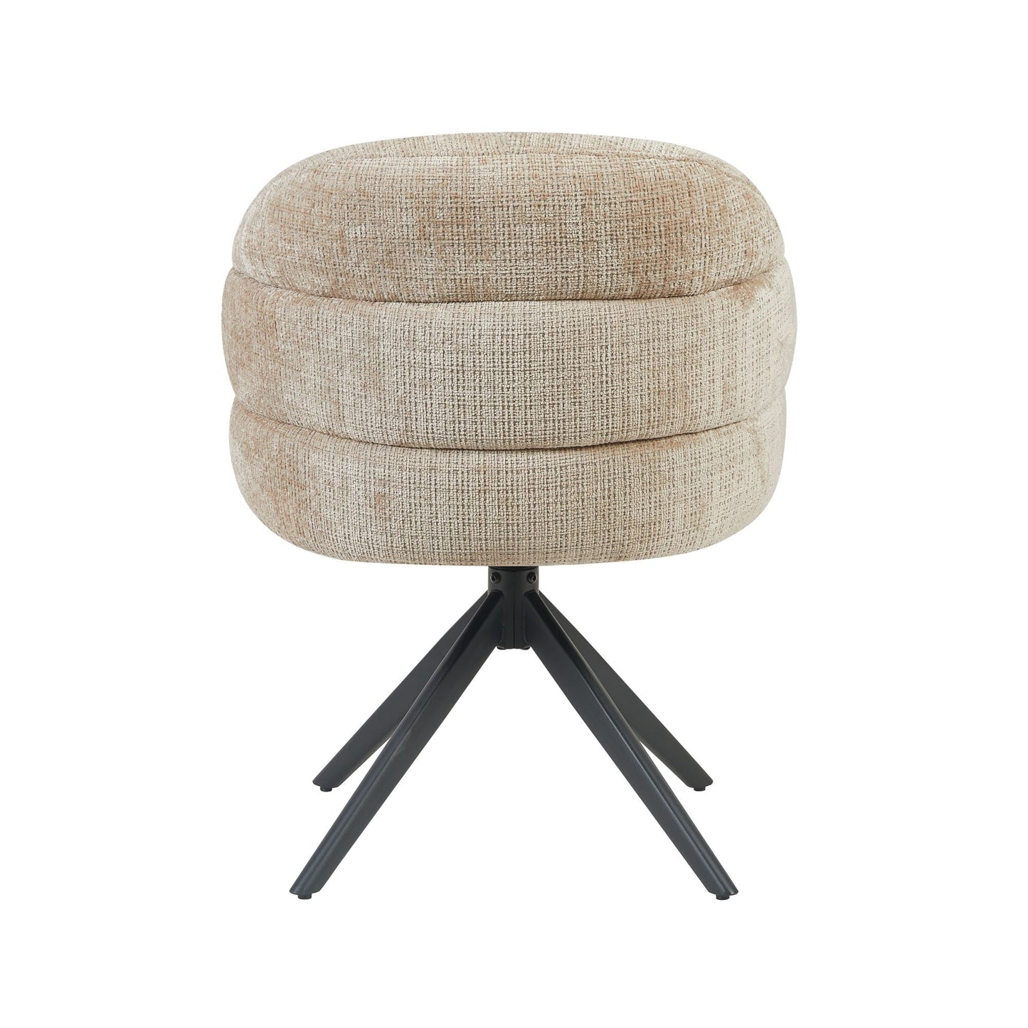 Eetkamerstoel Bella | Beige | Poot Zwart | Met armleuning